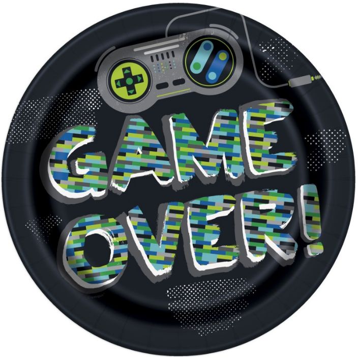 Paper Plates Large Gamer Party 8Ct