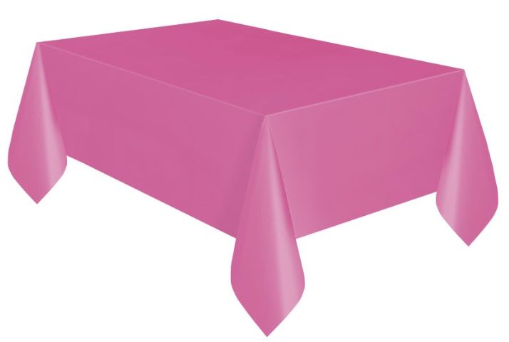 PLASTIC TABLECOVER HOT PINK