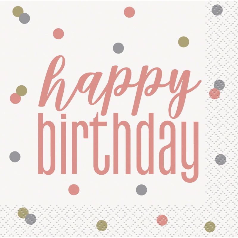 Beverage Napking Rose Gold Glitz Hbd