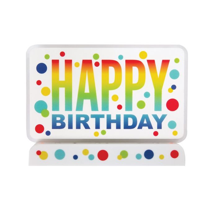 Flashing Happy Birthday Dots Cake Decoration