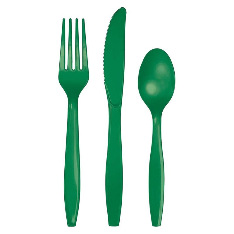EMERALD GREEN MIXED CUTLERY 24CT