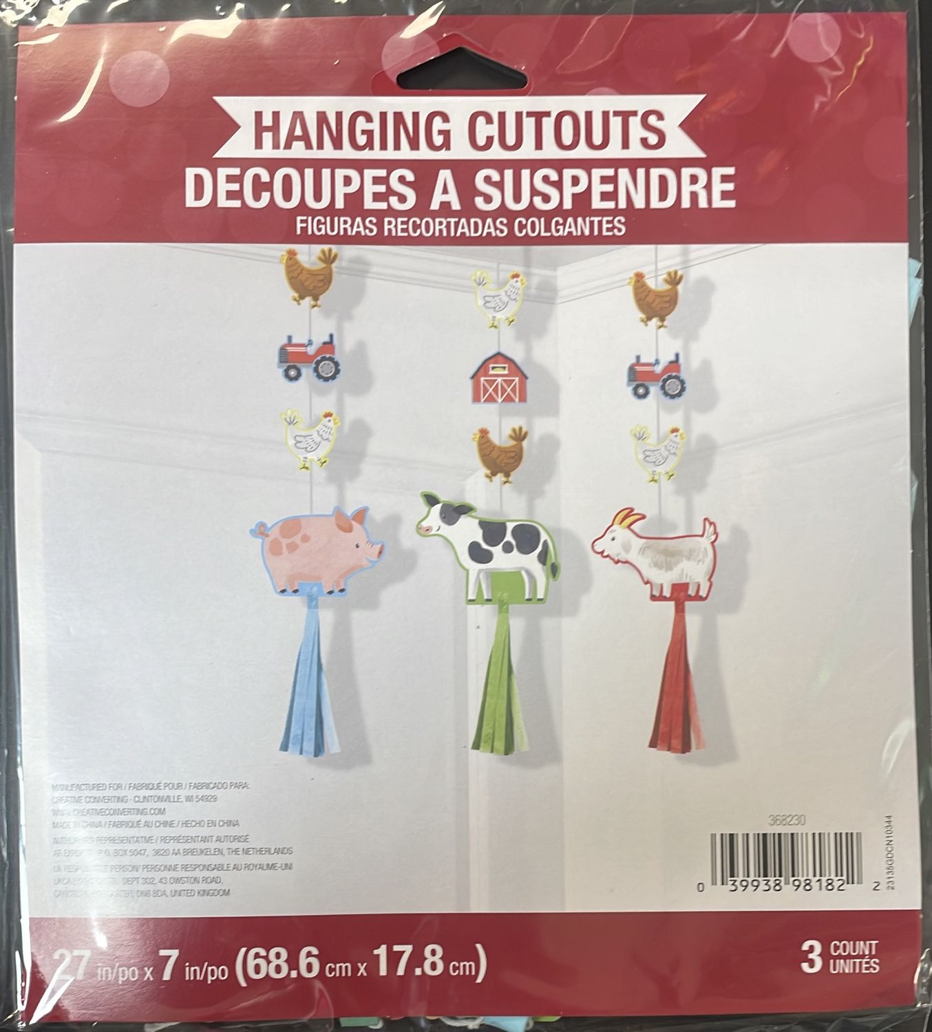 FARM ANIMALS HANGING CUTOUTS