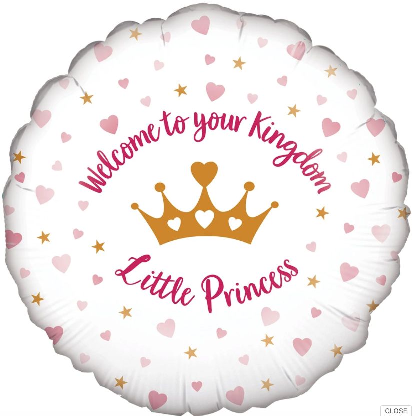 125 BALLOON WELCOME LITTLE PRINCESS HEART