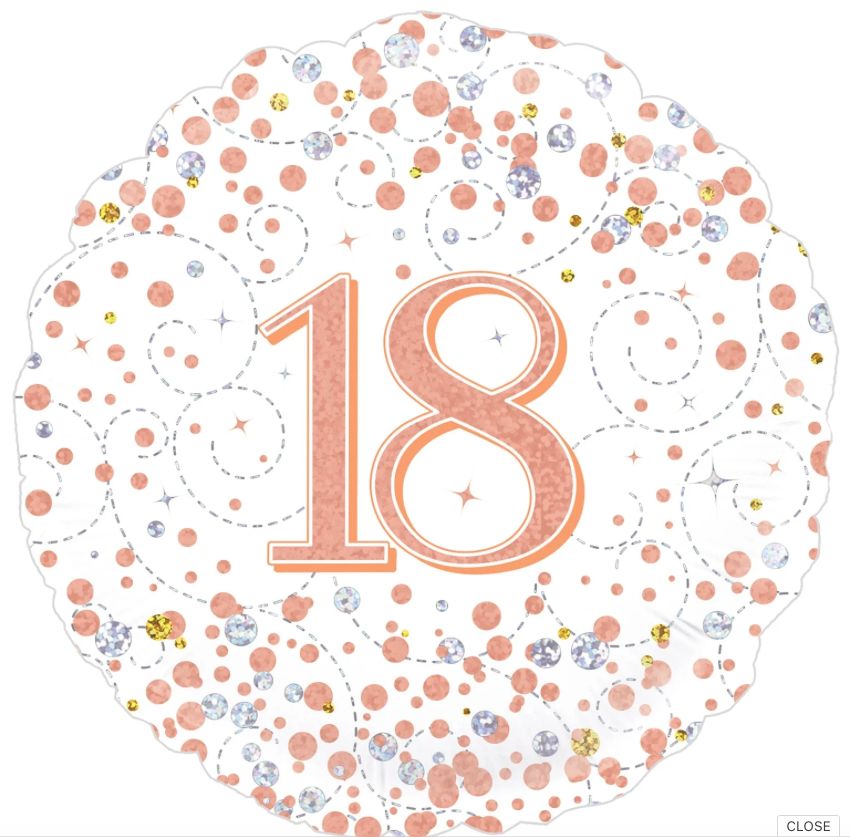 182 BALLOON 18 WHITE ROSE GOLD