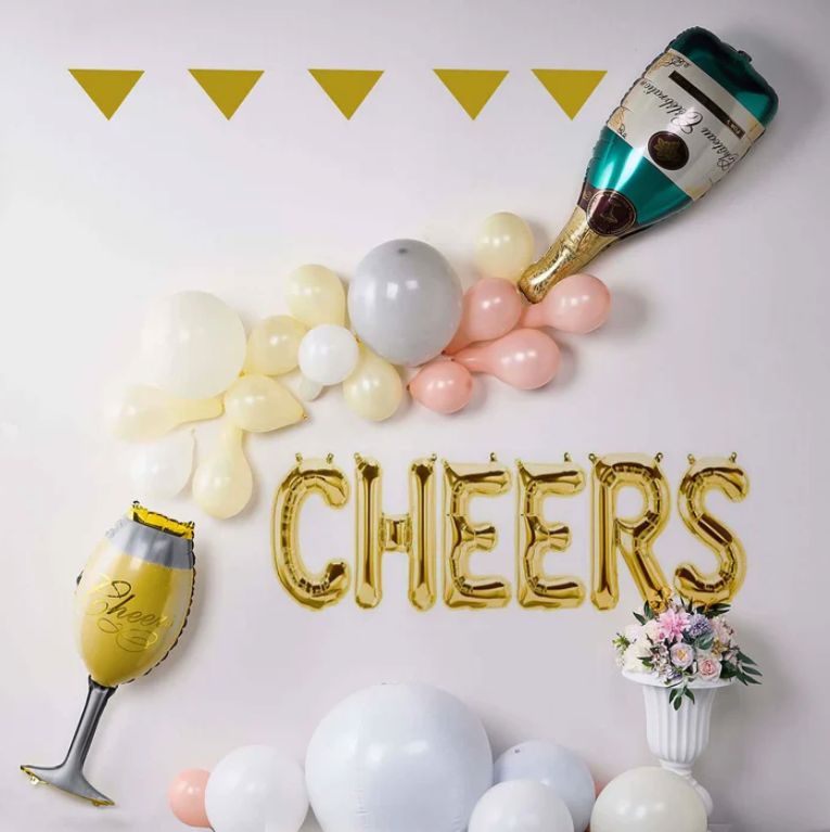 175 Balloon Champagne Bottle Green 39"