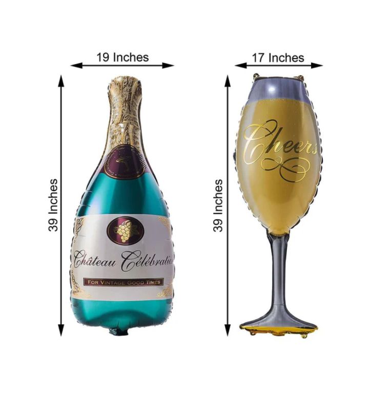 175 Balloon Champagne Bottle Green 39"