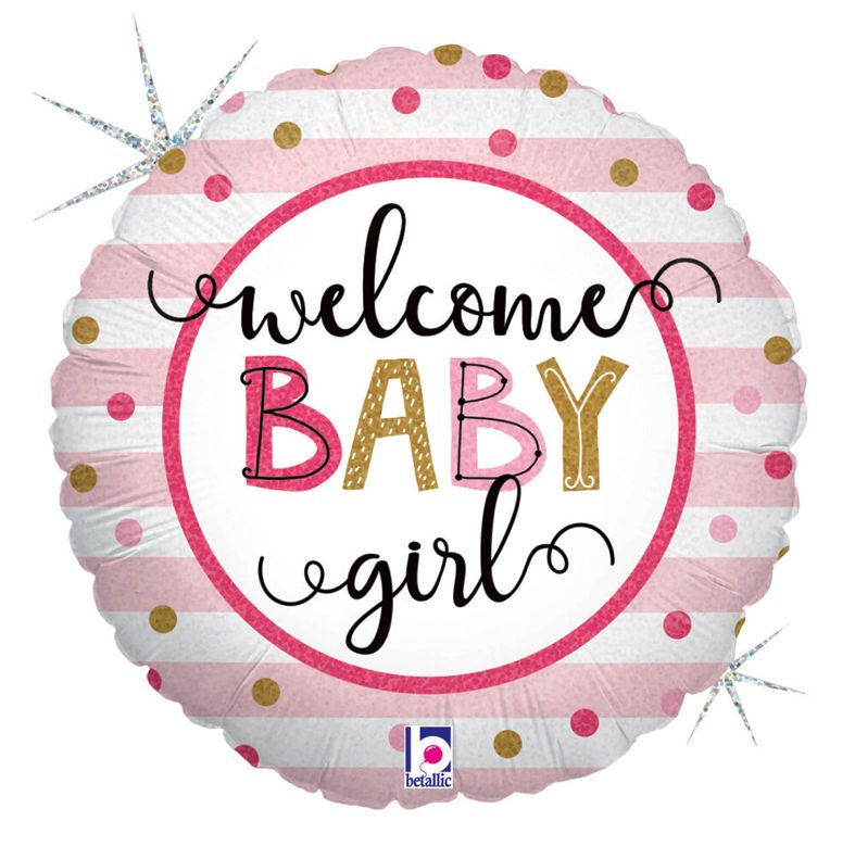 119 BALLOON BABY GIRL STRIPES