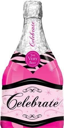 173 Balloon Champagne Bottle Pink