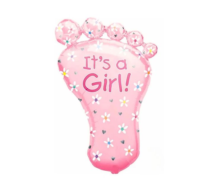 107 Balloon It'S A Girl Footprint