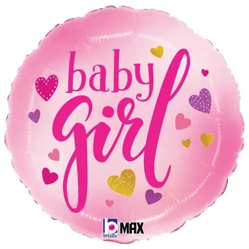108 Balloon Baby Girl Hearts
