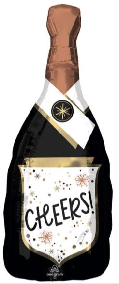 174 BALLOON CHAMPAGNE BOTTLE BLACK