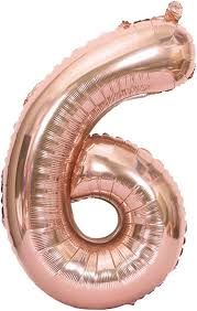 6 Rose Gold 40" Number Balloon