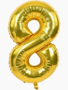 8 Gold 40" Number Balloon