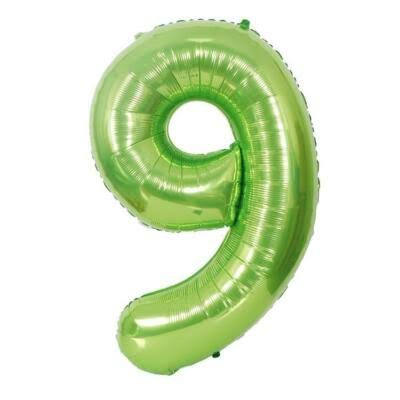 9 Green 40" Number Balloon