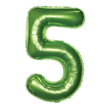 5 Green 40" Number Balloon