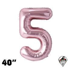 5 Pink 40" Number Balloon