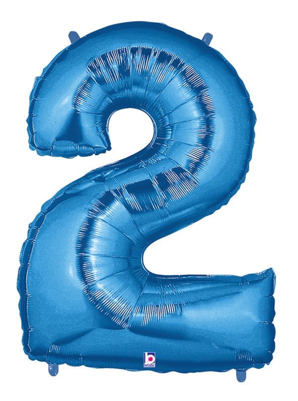 2 BLUE 40" NUMBER BALLOON