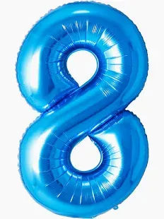 8 Blue 40" Number Balloon