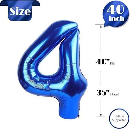 4 Blue 40" Number Balloon