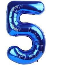 5 Blue 40" Number Balloon