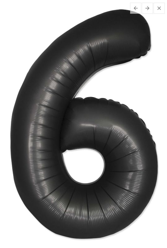 6 BLACK 40" NUMBER BALLOON
