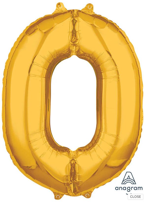 0 GOLD 40" NUMBER BALLOON