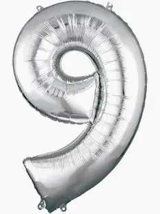 9 Silver 40" Number Balloon