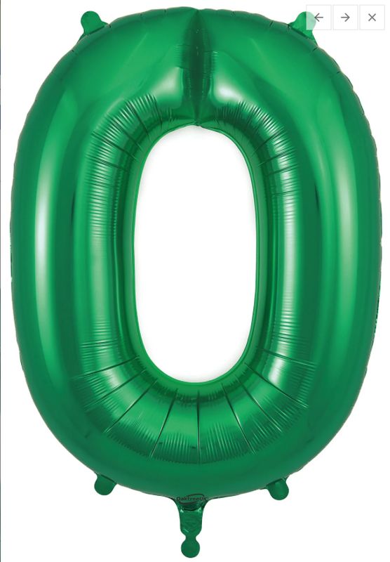 0 GREEN 40" NUMBER BALLOON