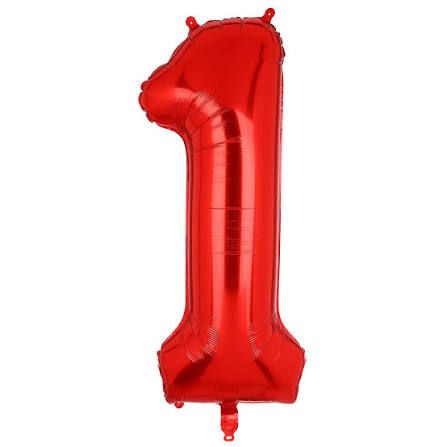 1 Red 40" Number Balloon