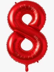 8 Red 40" Number Balloon