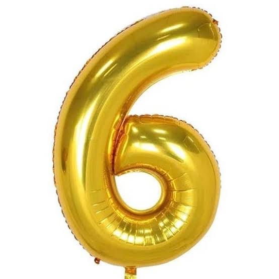 6 Gold 40" Number Balloon