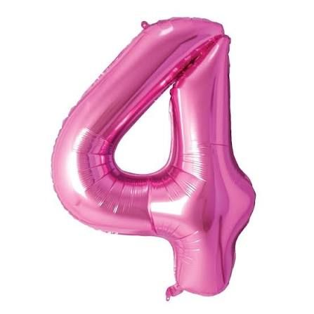 4 Pink 40" Number Balloon