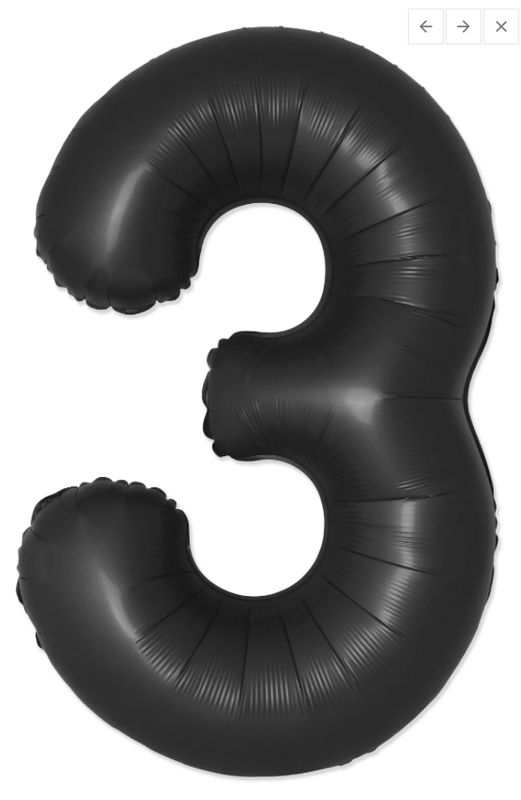 3 BLACK 40" NUMBER BALLOON