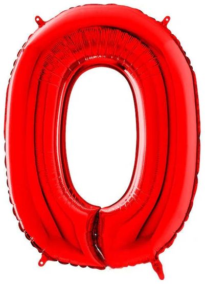 0 RED 40" NUMBER BALLOON