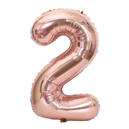 2 Rose Gold 40" Number Balloon