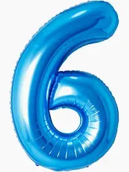 6 Blue 40" Number Balloon
