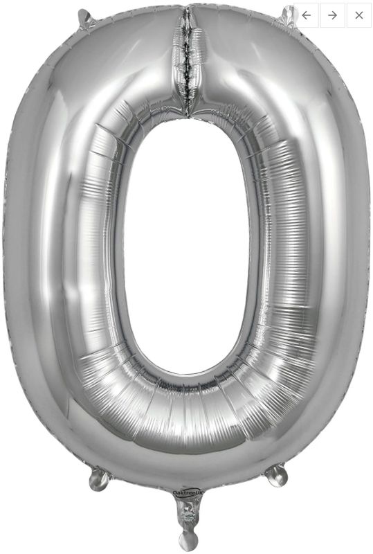 0 SILVER 40" NUMBER BALLOON
