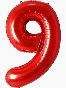 9 Red 40" Number Balloon