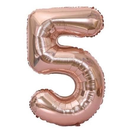 5 Rose Gold 40" Number Balloon