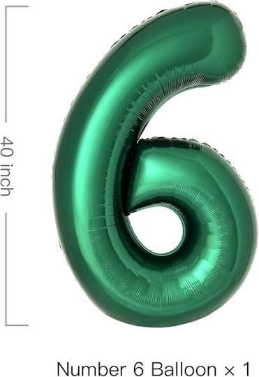 6 Green 40" Number Balloon