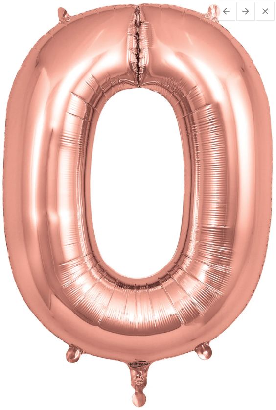 0 ROSE GOLD 40" NUMBER BALLOON