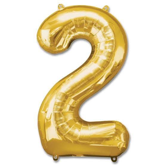 2 Gold 40" Number Balloon