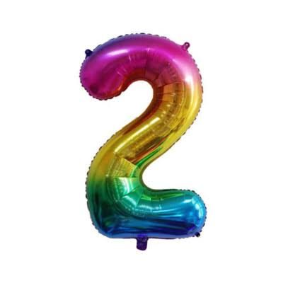 2 Red 40" Number Balloon