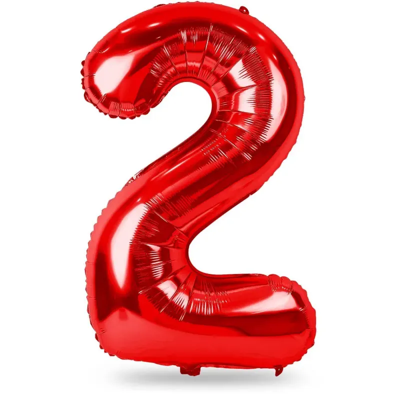 2 Red 40" Number Balloon