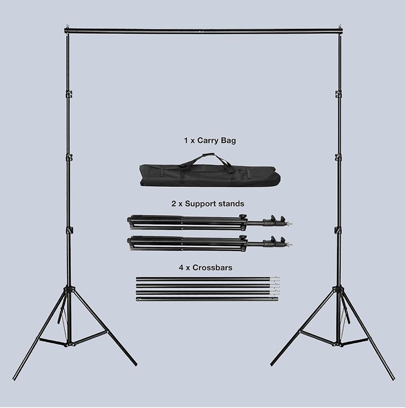 METAL BACKDROP STAND KIT W CLIPS ADJ 8x10