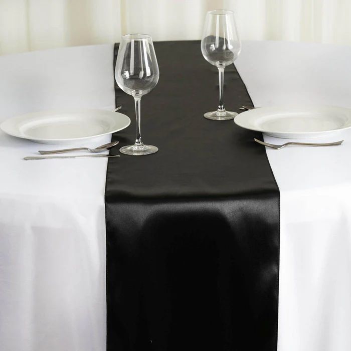 Black Satin Runner 12x108