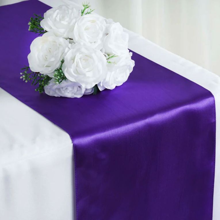 Purple Satin Runner 12x108