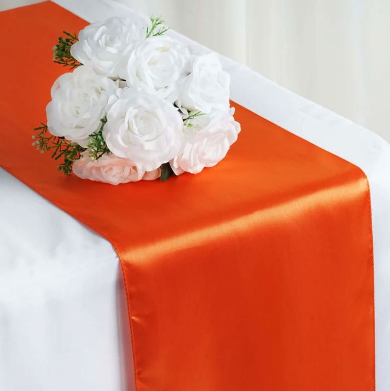 Orange Satin Runner 12x108