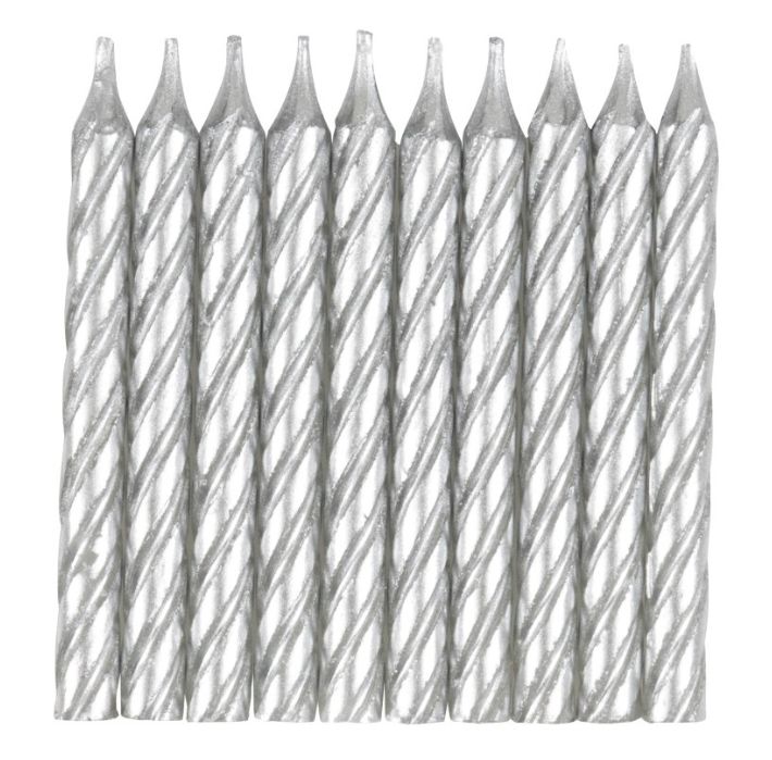 Candles Silver Spiral 10Ct