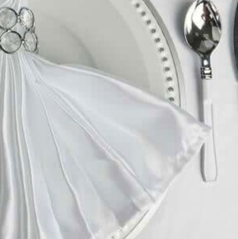 SATIN NAPKIN WHITE 5CT
